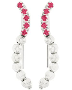 Officina Bernardi 18Kt Moon Eden Ruby Cuff Earrings - White