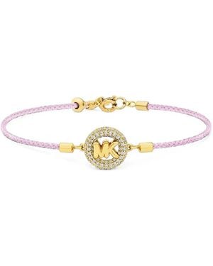 Michael Kors Bracelet With Cord And-Tone Logo With Inlays - Metallic