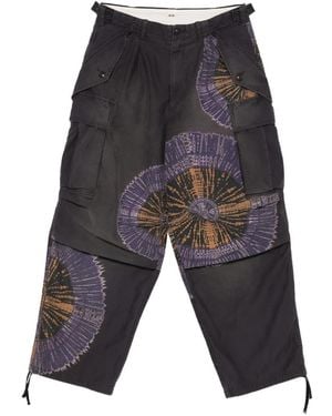 KHOKI Printed Cargo Trousers - Grey