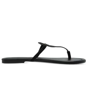 Kurt Geiger Heart-Detail Flat Leather Sandals - Black