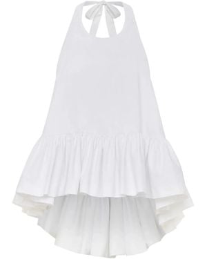 Azeeza Winston Poplin Halterneck Top - White