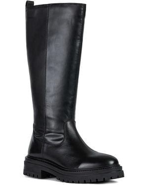 Geox Iridea Zip-Detail Leather Boots - Black