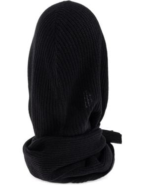 By Malene Birger Hooded Ribbed Scarf - Black