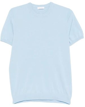 Diktat Knitted Crew-Neck T-Shirt - Blue
