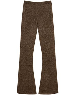 Twinset Lurex-Detailing Flared Pants - Brown