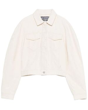 Jacquemus Le Ovalo de Nîmes Cropped-Jacke - Weiß