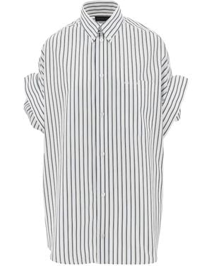 Balenciaga Striped Cotton Shirt - White