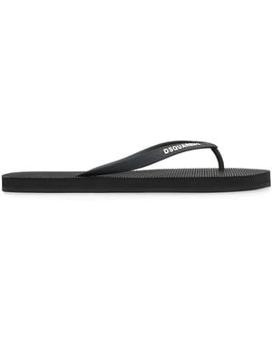 DSquared² Logo Flip Flops - Black
