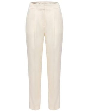 Elie Saab Satin-Finish Tailored Pants - White