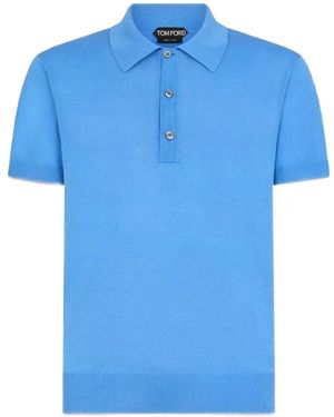 Tom Ford Short-Sleeve Polo Shirt - Blue