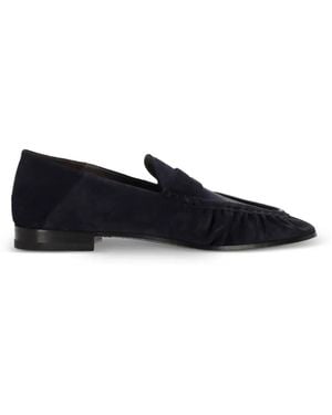 Ortigni Ruched Penny Loafers - Blue