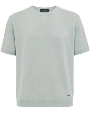Tombolini Fein Gestricktes T-Shirt - Grau