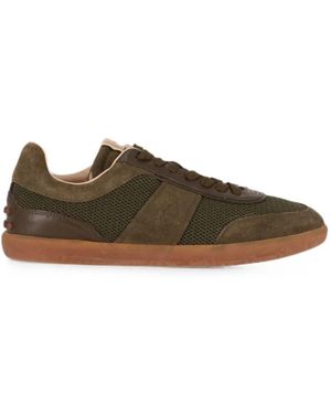 Tod's Tabs Gommino-Detail Panelled Trainers - Green