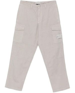 Stone Island Compass-Patch Cargo Trousers - White