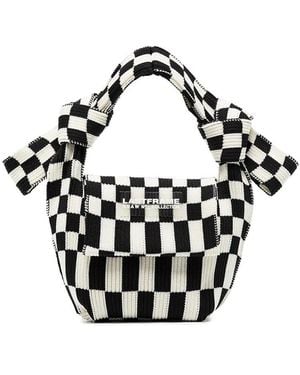 LASTFRAME Ichimatsu Checked Mini Bag - Black