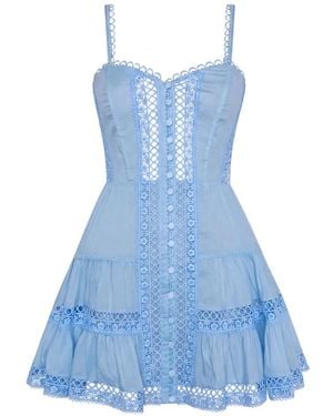 Charo Ruiz Lenora Guipure-Lace Mini Dress - Blue