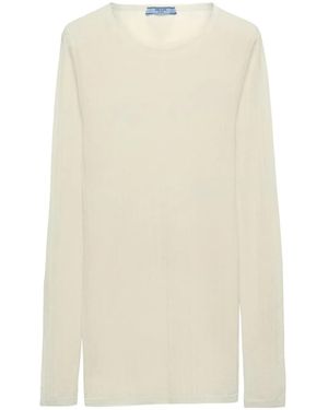 Prada Long-Sleeve T-Shirt - Natural