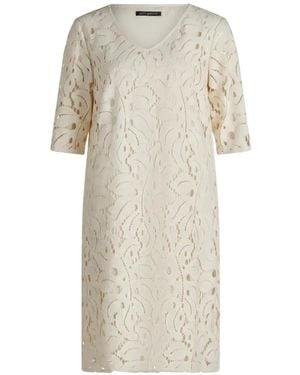 Betty Barclay Leaf-Lace V-Neck Midi Dress - White