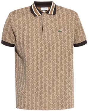 Lacoste Geometric-Pattern Polo Shirt - Natural