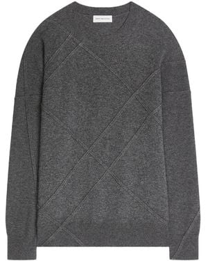 Dries Van Noten キルティング カシミアセーター - グレー
