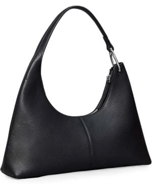 Calvin Klein Grained-Effect Curved Tote Bag - Black
