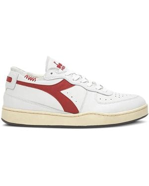 Diadora Mi Basket Row Cut Garnet" Sneakers - White