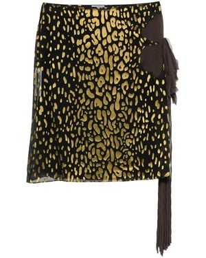 Ferragamo Animal-Print Midi Skirt - Green