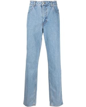 Eckhaus Latta Halbhohe Straight-Leg-Jeans - Blau