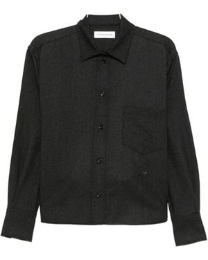 Victoria Beckham Logo-Embroidered Button-Down Shirt - Black