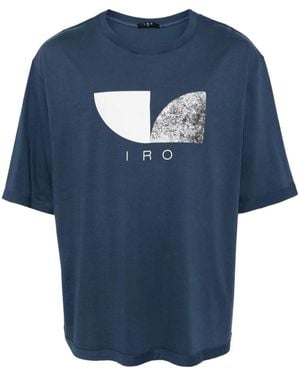 IRO Logo-Print Cotton T-Shirt - Blue