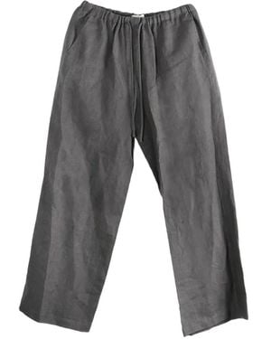 Amomento Drawstring-Waist Wide-Leg Trousers - Grey