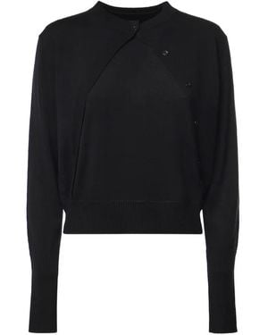 Pinko Asymmetric Button-Fastening Sweater - Black