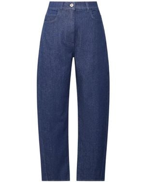 Another Tomorrow Seam-Detail Curved Jeans - Blue