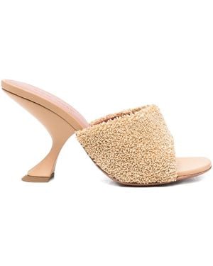 AMINA MUADDI 95Mm Taylor Raffia Sculpted-Heel Sandals - Natural