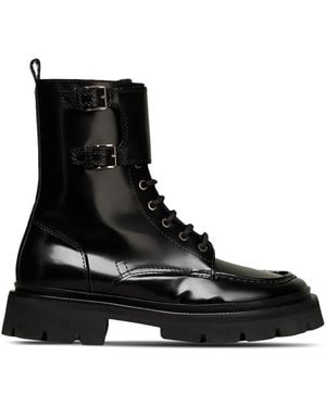 Ami Paris Botas Con Doble Hebilla - Negro