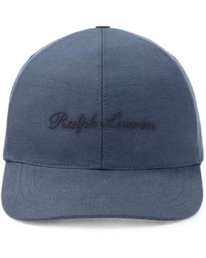 Ralph Lauren Logo-Embroidered Linen Baseball Cap - Blue