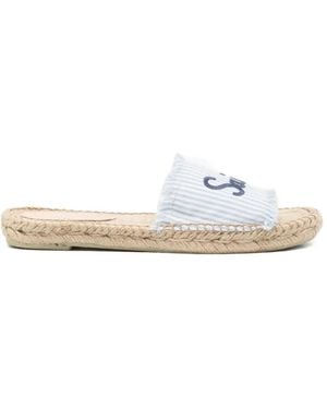 MC2 Saint Barth Sandales Luz Fringe À Logo Brodé - White