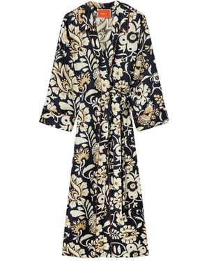 La DoubleJ Midnight Floral-print Wrap Dress - White
