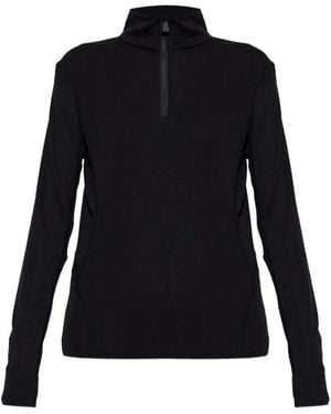 Moncler Turtleneck Half-Zip Base Layer Top - Black