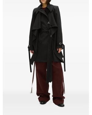 Ann Demeulemeester Reppa Draped Trench Coat - Black