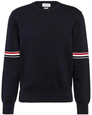 Thom Browne Rwb Stripe-Detail Jumper - Blue