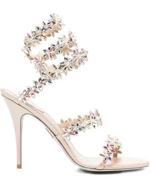 Rene Caovilla Eva Heeled Sandals - White