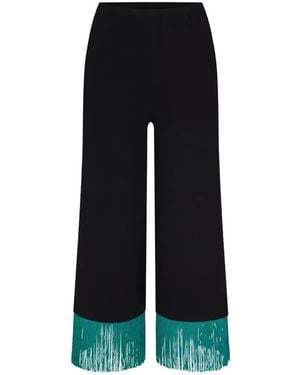 Simon Miller Nella Fringe-Trim Wide-Leg Trousers - Black