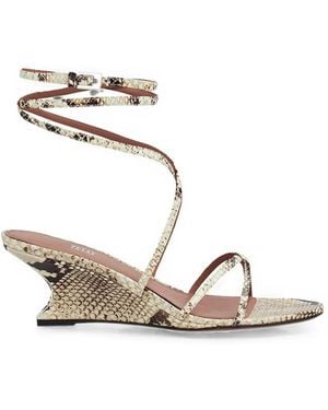 Paris Texas Nina Lace-Up Wedge Sandals - Metallic