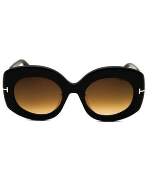 Tom Ford Oversized Geometric-Frame Sunglasses - Black