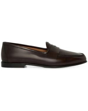 Kiton Loafer Aus Gebürstetem Leder - Weiß