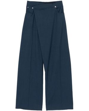 Mugler ラップワイドパンツ - ブルー