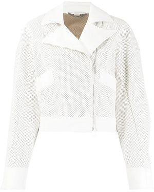 Stella McCartney Perforated Biker Jacket - White