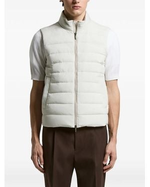 Peserico Zip Padded Gilet - White