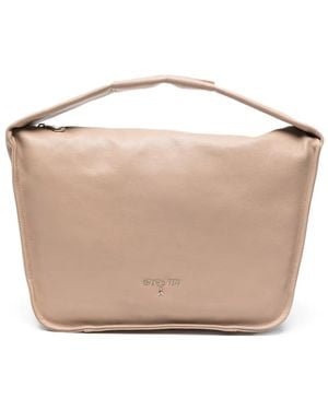 Patrizia Pepe Medium Leather Tote Bag - Natural